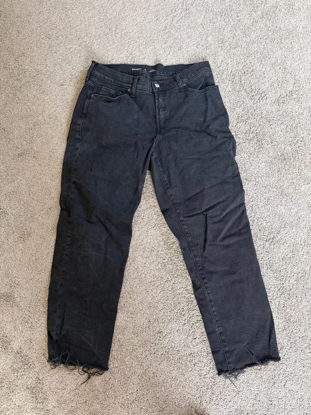 Old Navy OG Straight Black Raw Hem Jeans